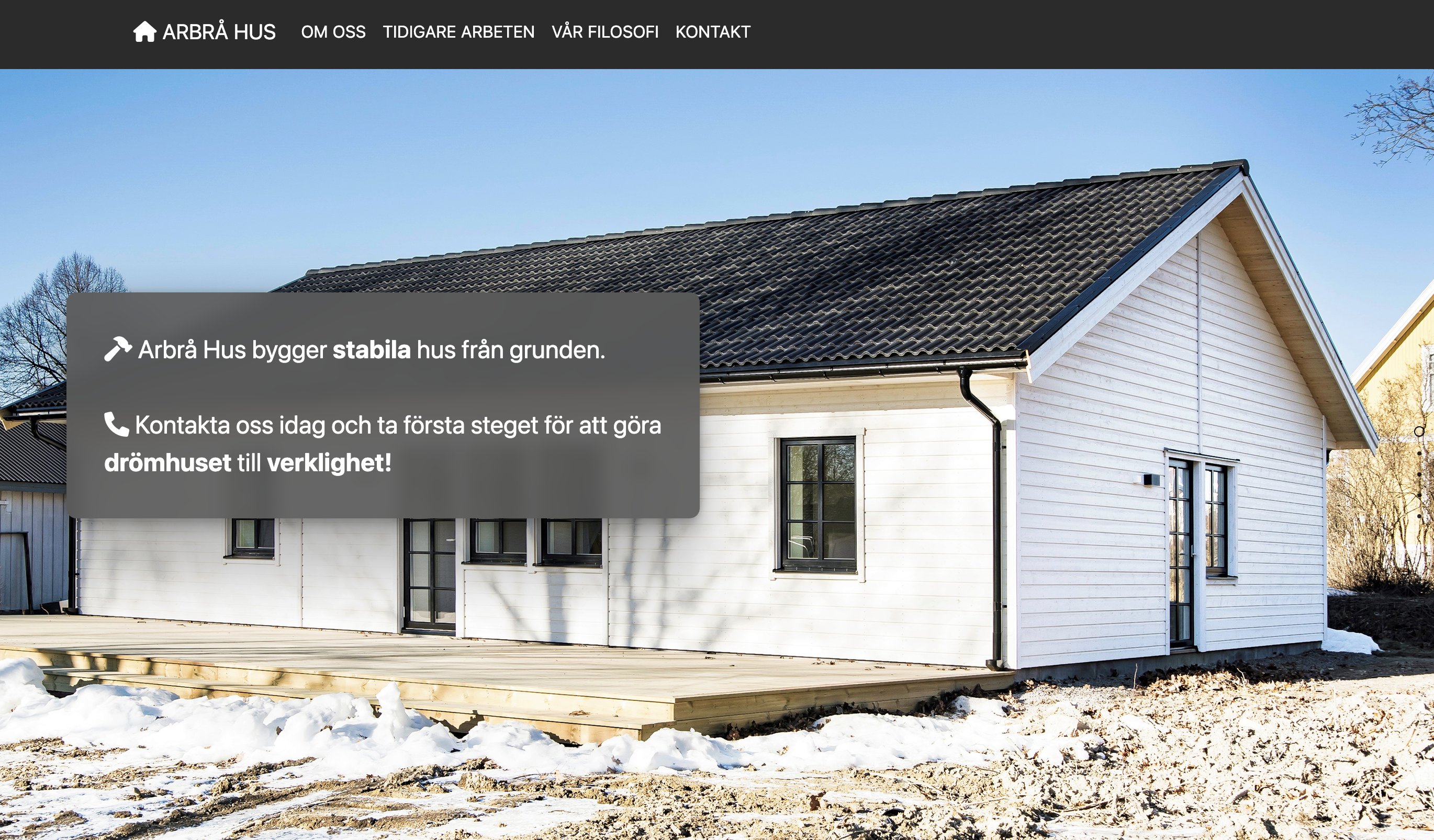 Arbrå Hus website preview